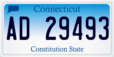 CT license plate AD29493