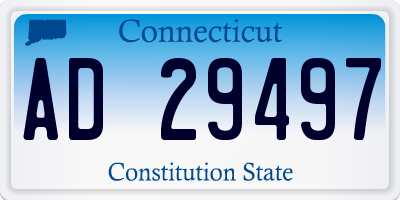 CT license plate AD29497