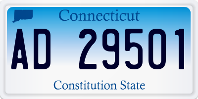 CT license plate AD29501