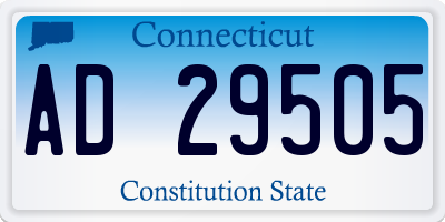 CT license plate AD29505