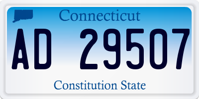 CT license plate AD29507