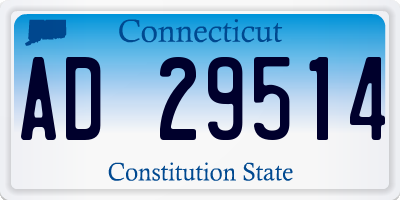 CT license plate AD29514