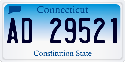 CT license plate AD29521