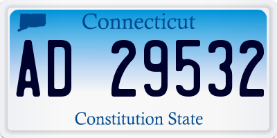 CT license plate AD29532