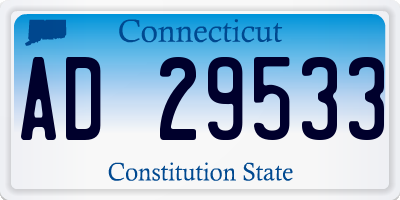 CT license plate AD29533