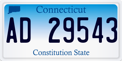 CT license plate AD29543