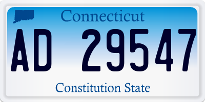 CT license plate AD29547