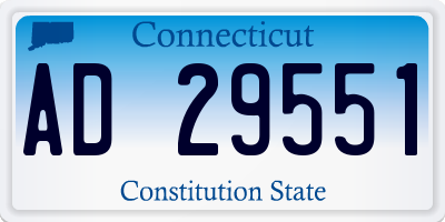 CT license plate AD29551