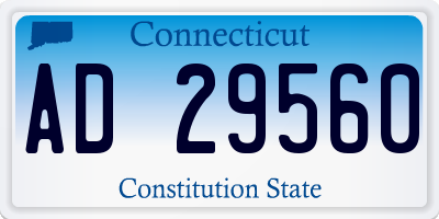 CT license plate AD29560