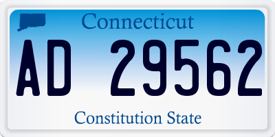CT license plate AD29562
