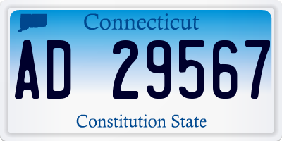 CT license plate AD29567