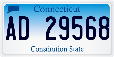 CT license plate AD29568