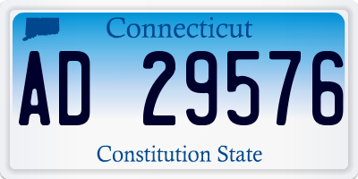 CT license plate AD29576
