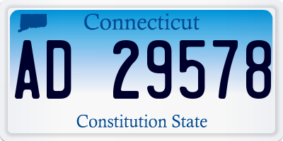 CT license plate AD29578