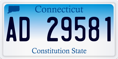 CT license plate AD29581