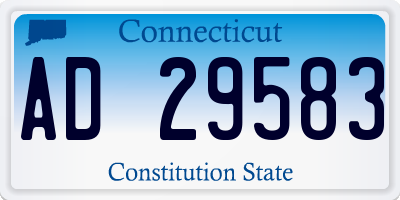 CT license plate AD29583