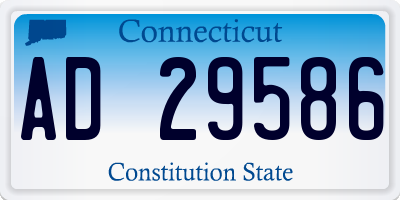 CT license plate AD29586