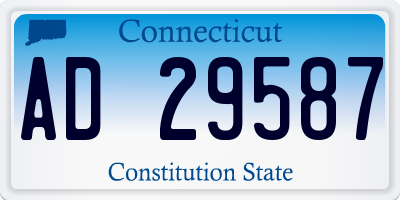 CT license plate AD29587