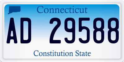 CT license plate AD29588