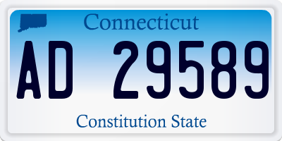 CT license plate AD29589