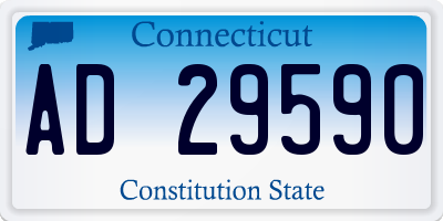 CT license plate AD29590