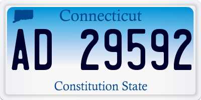 CT license plate AD29592