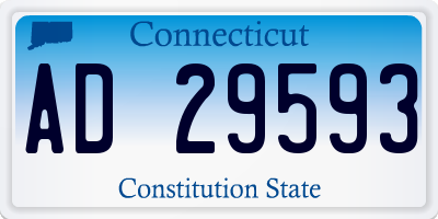 CT license plate AD29593
