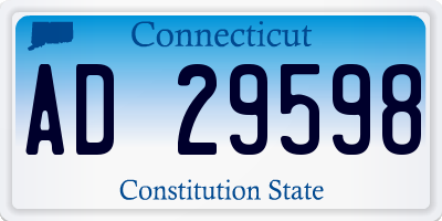 CT license plate AD29598