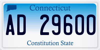 CT license plate AD29600
