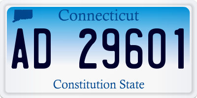 CT license plate AD29601