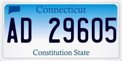 CT license plate AD29605