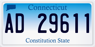 CT license plate AD29611