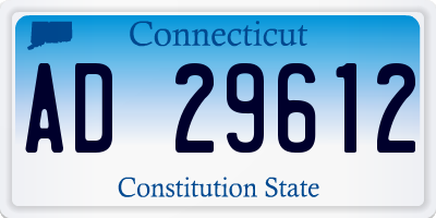 CT license plate AD29612