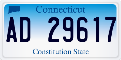 CT license plate AD29617