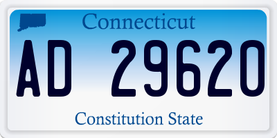 CT license plate AD29620