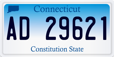 CT license plate AD29621