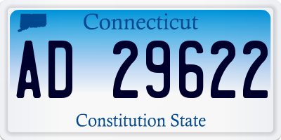 CT license plate AD29622