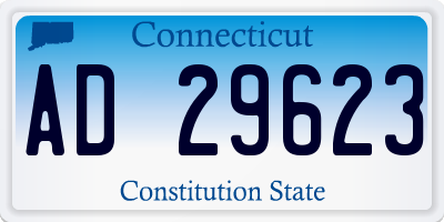 CT license plate AD29623
