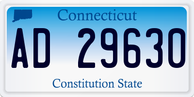 CT license plate AD29630