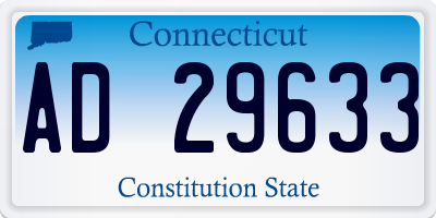 CT license plate AD29633