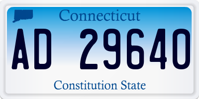 CT license plate AD29640