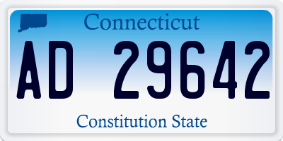 CT license plate AD29642