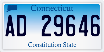 CT license plate AD29646