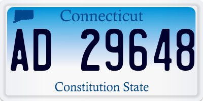 CT license plate AD29648