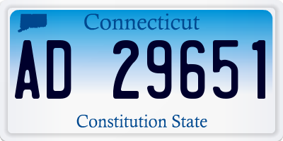 CT license plate AD29651