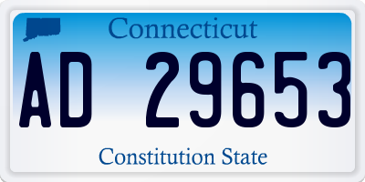 CT license plate AD29653