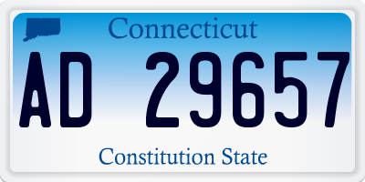CT license plate AD29657