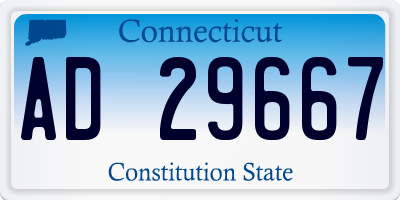 CT license plate AD29667