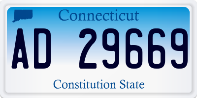 CT license plate AD29669