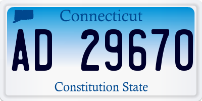 CT license plate AD29670